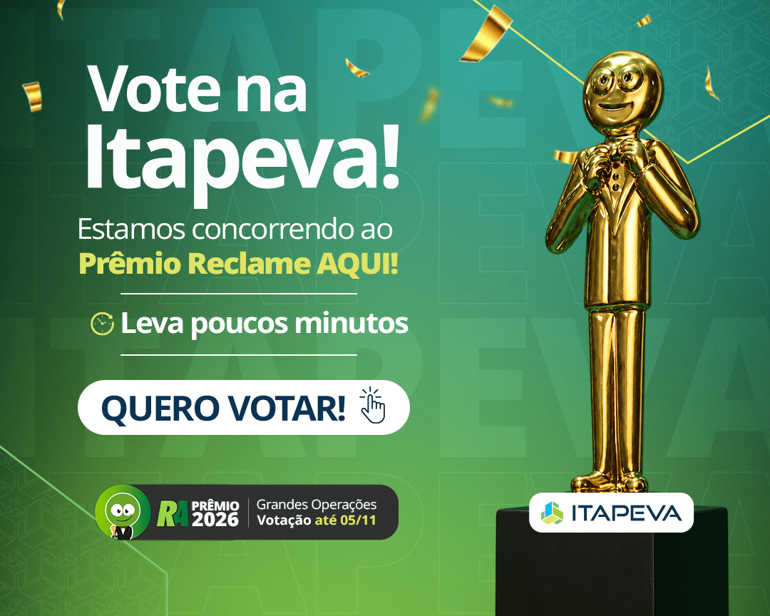 Vote na Itapeva! Estamos concorrendo ao Prêmio Reclame Aqui! Leva poucos minutos. Quero votar!